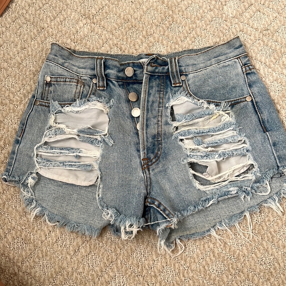 Mini Pink Jean Shorts